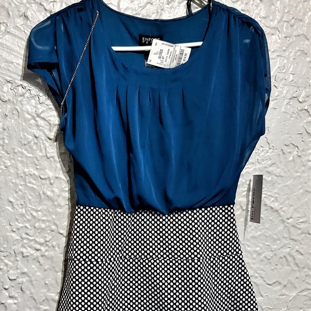 Turquoise blue with polka dots -form fitting dress